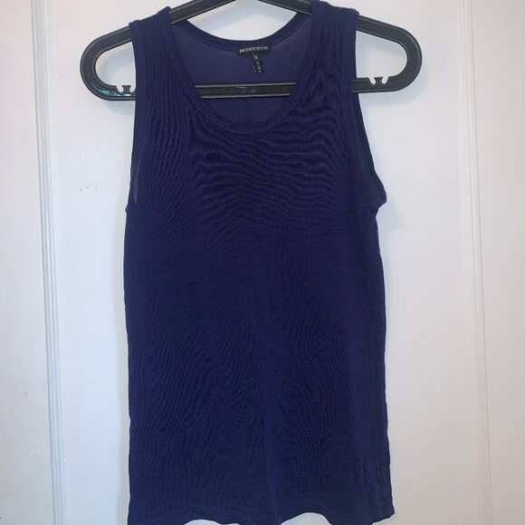 Ann Demeulemeester Soft Dark Blue Tank Top - Picture 1 of 5